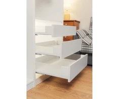 GTV AXIS PRO drawer H=84, L=550, soft-close, side with glass, baltas