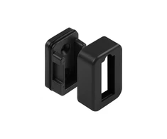 GTV side supports for wardrobe rails, with end cap, juodas matt