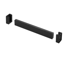 GTV square wardrobe rails, L=3 m, with side supports, without end cap, juodas matt
