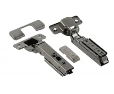 HC straight hinge, 3D screw-type adjustment, non-Euro, packed in polybag with caps, juodas
