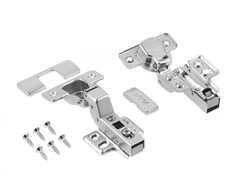 Hydraulic cup hinge concealed + roller H=0 with 4 holes without euro screws