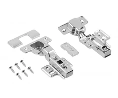 Hydraulic cup hinge semiconcealed + roller H=0 with 4 holes without euro screws