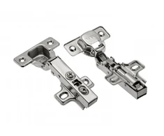 Hydraulic half-recessed hinge, H=0, with direct fixing screws