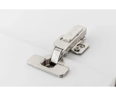 Hydraulic hinge recessed, with eccentric adjustment on the arm and on the slide, H=0, with