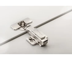 Hydraulic hinge recessed, with eccentric adjustment on the arm and on the slide, H=0, with