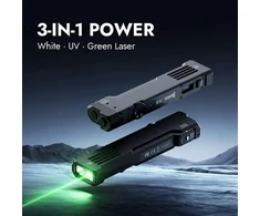 Įkraunamas LED prožektorius Wuben X5, 1300 lm, su UV šviesa ir žaliu lazeriniu žymekliu, IP65, juodas