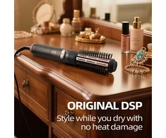 Karšto oro plaukų formavimo šepetys su automatiškai besisukančiais antgaliais, 8 viename, 1000 W, DSP 50205 Supercare pro+