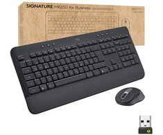 Klaviatūra „Logitech“ klaviatūros ir pelės rinkinys MK650 - grafito spalvos (Pažeista pakuotė)