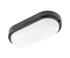KODO Ducted Luminaire, LED, 12W, 1080lm, 4000K, AC180-250V, IP54, IK08, Oval, Juodas