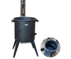 Krosnelė kazanui Kalmetal Premium 8L (3 mm) su kaminu