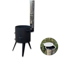 Krosnelė kazanui Kalmetal Standart 12L (3 mm) su kaminu