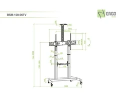 Laikiklis BSM-100-06TV Mobile Ekranas Mount, Juodas