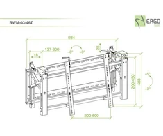 Laikiklis BWM-03-46T Pop-Out Video Wall Mount, Juodas
