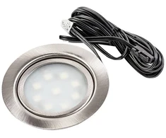 LED eyelet for LED pans inox, 9 led 5050, 1.6W, warm baltas, cable 2m with mini amp male