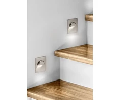 Sieninis šviestuvas LED laiptų šviestuvas, ESCADA KA, DC12V, kvadratinis, skaidrus dangtelis, 0,8W, 70lm, 4000