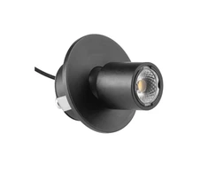 LED luminaire POINT MINI, DC12V, 0.5 W, 40 lm, 4000K, cable mini AMP 2 m, juodas