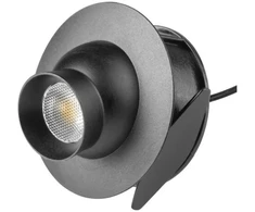 LED Point Luminaire adjustable, 12V DC, 1.2W, 1x3030 LED, 3000K, juodas, 1.5m cable