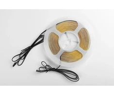 LED Strip COB 24V, 320LED/m, 8mm, 8W/m, gel-free, warm baltas, 2x1m mini amp cable
