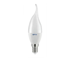 LED ŠVIESOS šaltinis, C37L, SMD 2835, šiltai balta, E14, 8W, AC220-240V, 160° ŠVIESOS kamp