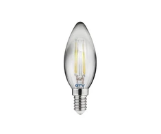 LED ŠVIESOS šaltinis, pilkos spalvos, A-G, C35, 2700K, E14, 4,0W, AC220-240V, 360°, 300lm,