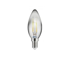 LED ŠVIESOS šaltinis, pilkos spalvos, A-G, C35, 2700K, E14, 4,0W, AC220-240V, 360°, 300lm,