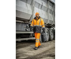 LEDA įspėjamoji striukė parka apšiltinta oranžinė 3XL