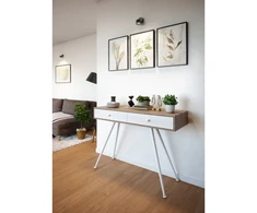 Leg 40 x 710 X-LINE inclined, foldable, adjustable foot, baltas