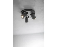 Lubinis šviestuvas BLINK, AC220-240V, 50/60 Hz, GU10, maks. 20 W*3, IP 20, trigubas, juoda