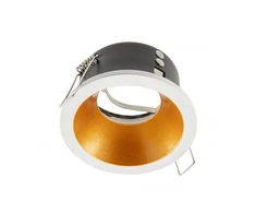 Lubinis taškinis šviestuvas ELVA, IP54, apvalus, Ø85x45mm, baltas / varinis