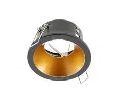 Lubinis taškinis šviestuvas ELVA, IP54, apvalus, Ø85x45mm, juodas / varinis