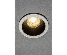 Lubinis šviestuvas Lubinis taškinis šviestuvas ELVA, IP54, apvalus, Ø85x45mm, baltas / juodas