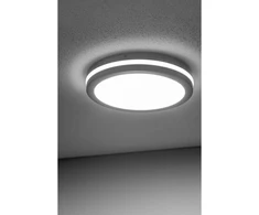 Lubinis šviestuvas MARS LED 9in1 Ceiling Light Fixture, 24/18/12W, 100lm/W, CCT, AC220-240V, IP65, Pilkas