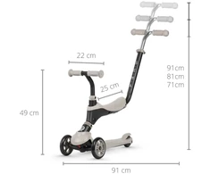 MILLY MALLY 4539 Qplay Sema 3in1 smėlio spalvos paspirtukas (Pažeista pakuotė)