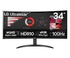 Monitorius LG 34WR50QK-B | 34 " | VA | QHD | 21:9 | 100 Hz | 5 ms | 3440 x 1440 pikselių | 240 cd/m² | HDMI jungtys quan (Atnaujinta)