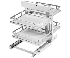 MovixPro retractable corner for cabinet 450 mm chrome, mat baltas