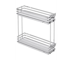 MovixPro side cargo basket, 2 shelves, for cabinet 200mm, without guides, chrome,baltas mat