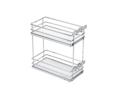 MovixPro side cargo basket, 2 shelves, for cabinet 500 mm, without guides, chrome, mat whi