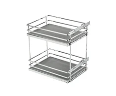 MovixPro side cargo basket, 2 shelves, for cabinet 300 mm, without guides, chrome-plated,