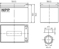 Npp Power Akumuliatorius LFP LiFePO4 12.8V 18Ah T2 (Atnaujinta)