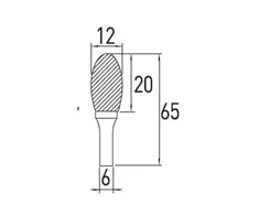 Hogert Oval E End Mill, 12x20