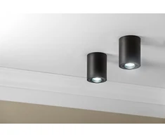 Lubinis šviestuvas Paviršinis šviestuvas SENSA, aliuminis, 85x115, IP20, maks. 50 W, apvalus, juodas korpusas