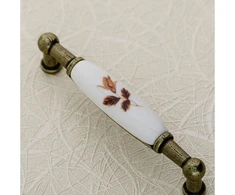 Porcelain handle 728B C=96mm antique brass B-autumn rose