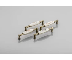 Porcelain handle 728B C=96mm antique brass B-autumn rose