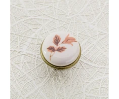 Porcelain knob J4 antique brass B-autumn rose