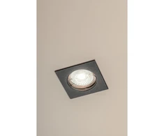 PORTO ceiling spotlight, IP20, square, juodas, TYPE DS10