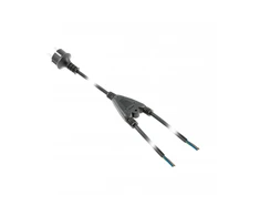Power Cable Splitter (Double) with Euro Plug, AC230V, rubber, 2m, 3x1mm2, juodas