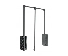 Pull-down wardrobe rail – oil 875mm - 1200mm (plieno-100% pilka)