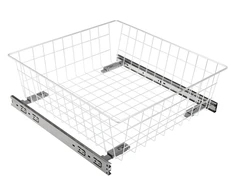 Pull out wirework 40, 150 mm high, baltas, without slides