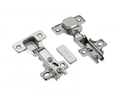 Push-open hinge, 110 deg., slide on, 45mm hole distance on cup, without screws on plate