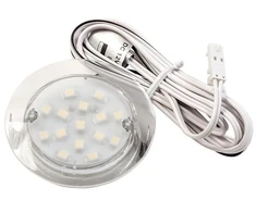 Recessed led luminaire serena, 12V, 15 led, cold baltas, transparent